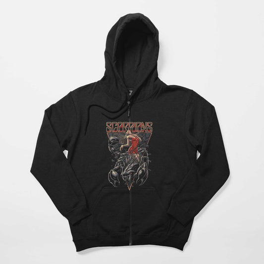 Scorpions Lovedrive Siyah Fermuarlı Kapşonlu Sweatshirt