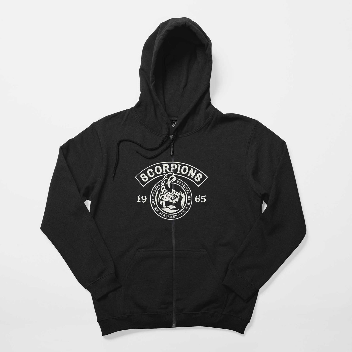 Scorpions Scream For Me Siyah Fermuarlı Kapşonlu Sweatshirt