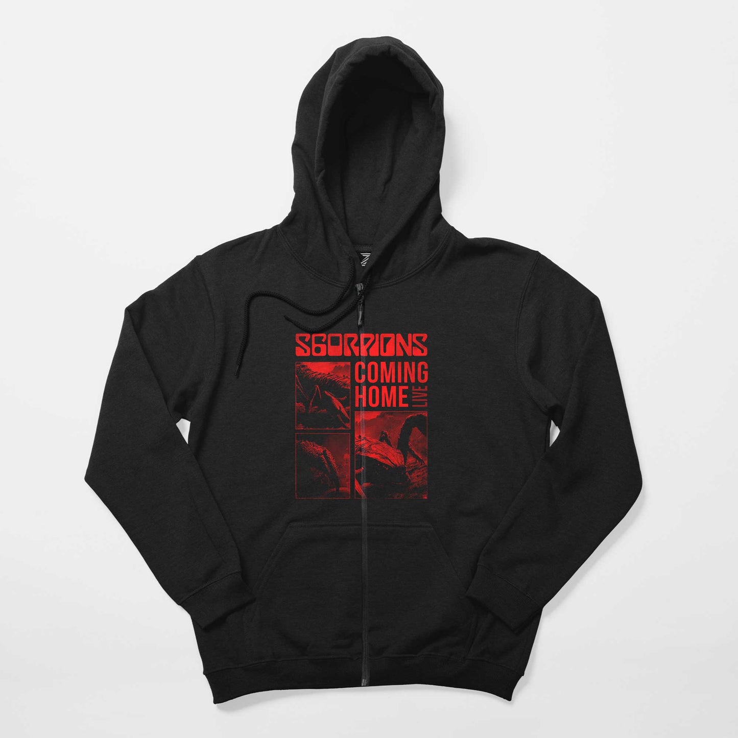 Scorpions Coming Home Siyah Fermuarlı Kapşonlu Sweatshirt