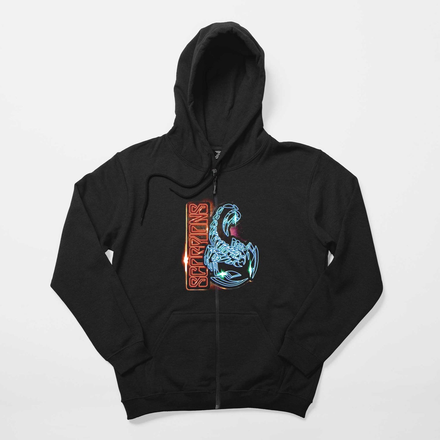 Scorpions Diamond Scorpion Siyah Fermuarlı Kapşonlu Sweatshirt