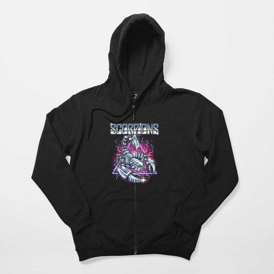 Scorpions Neo-Scorp Siyah Fermuarlı Kapşonlu Sweatshirt