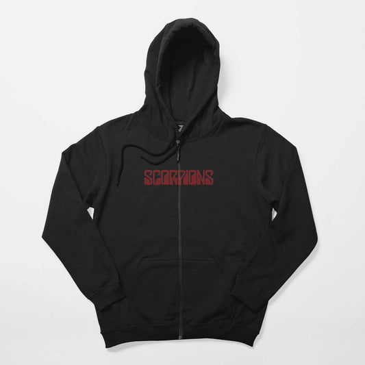 Scorpions Tex Red Siyah Fermuarlı Kapşonlu Sweatshirt