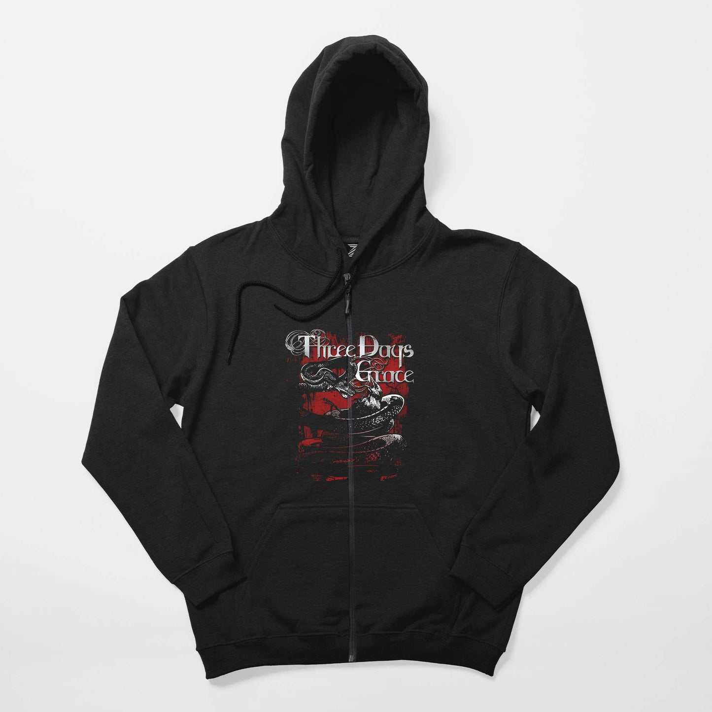 Three Days Grace Food Chain Siyah Fermuarlı Kapşonlu Sweatshirt