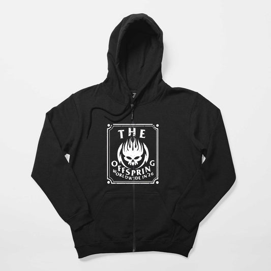 The Offspring Worldwide In '26 Siyah Fermuarlı Kapşonlu Sweatshirt