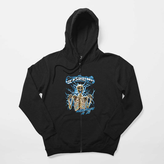 The Offspring Worldwide In '26 Skull Siyah Fermuarlı Kapşonlu Sweatshirt