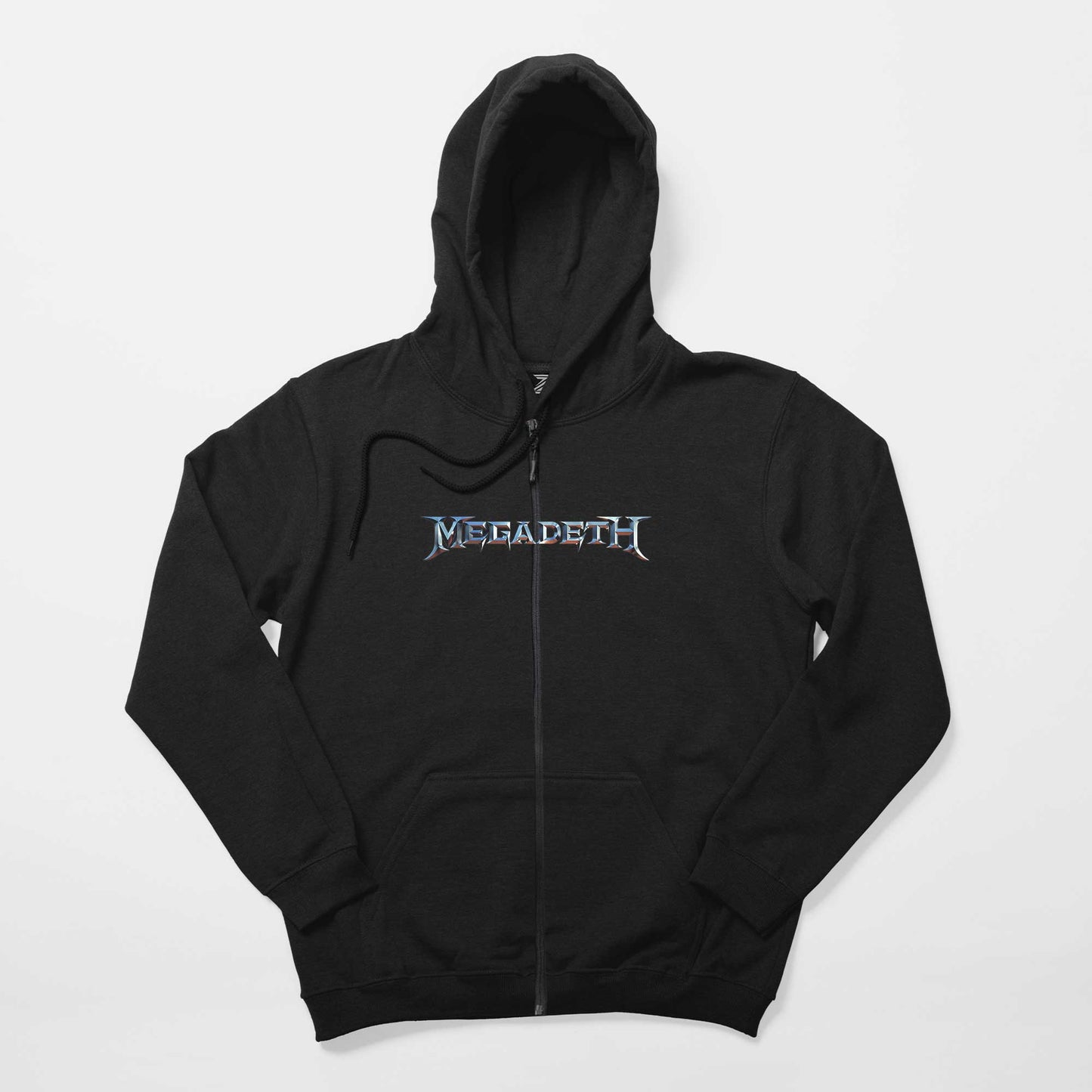 Megadeth Text Rainbow Siyah Fermuarlı Kapşonlu Sweatshirt