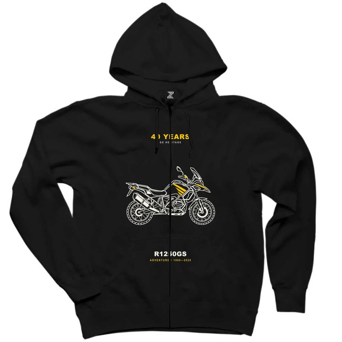 Bmw Triple Black Çizgisi Siyah Fermuarlı Kapşonlu Sweatshirt