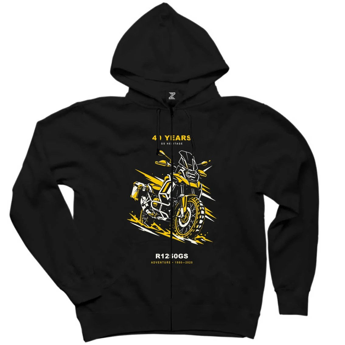 Bmw Ralli Atılımı Siyah Fermuarlı Kapşonlu Sweatshirt