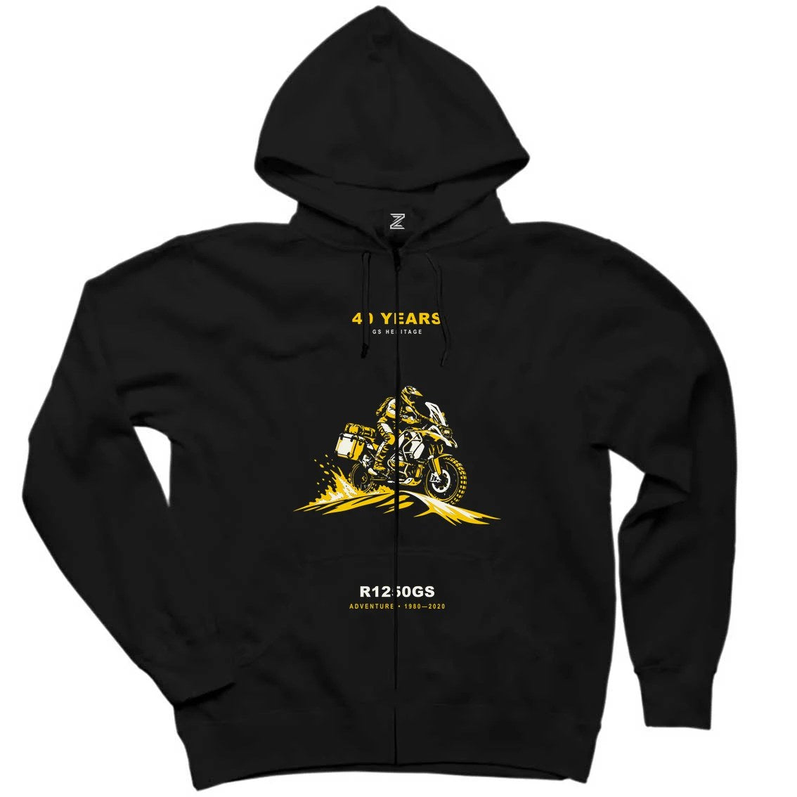 Bmw Çöl Geçişi Siyah Fermuarlı Kapşonlu Sweatshirt