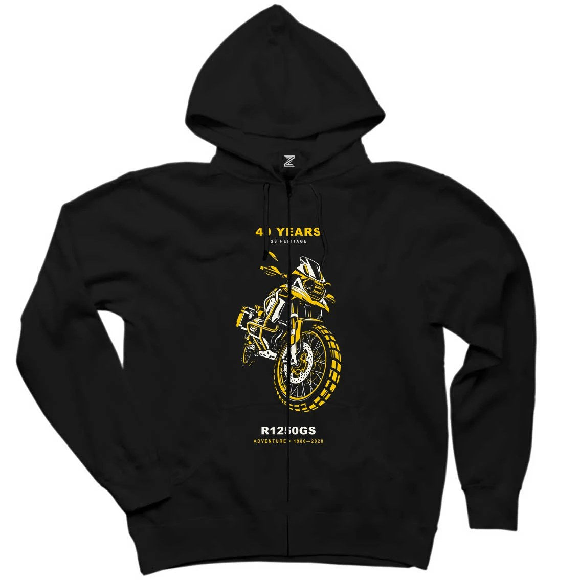 Bmw Tel Jant Gücü Siyah Fermuarlı Kapşonlu Sweatshirt