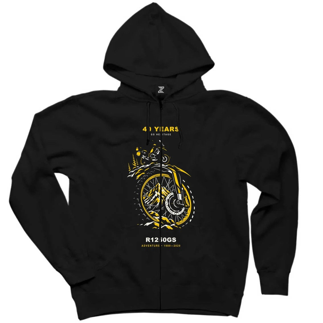 Bmw Alp Jantı Siyah Fermuarlı Kapşonlu Sweatshirt