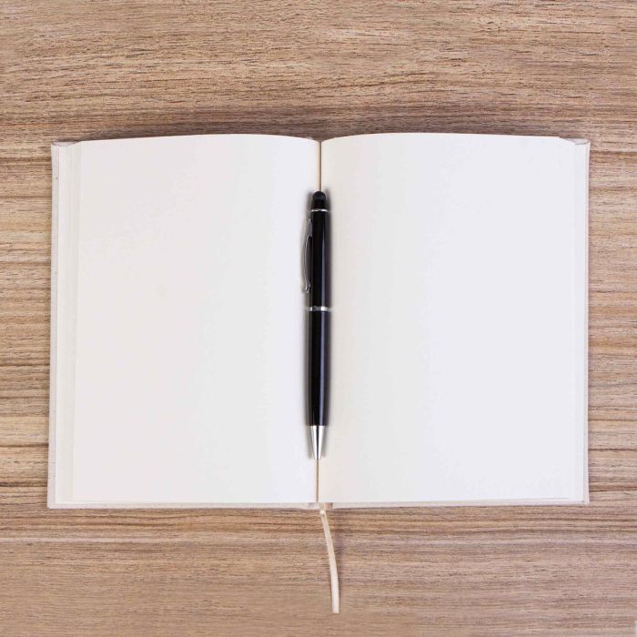 Modern Firavun Kolaj Krem Çizgisiz Kanvas Defter