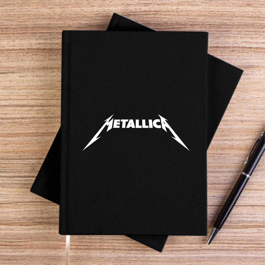 Metallica Classic Logo Siyah Çizgisiz Kanvas Defter