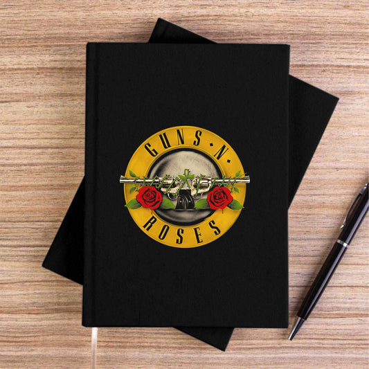 Guns N Roses Siyah Çizgisiz Kanvas Defter