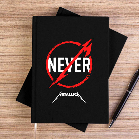Metallica Never Siyah Çizgisiz Kanvas Defter