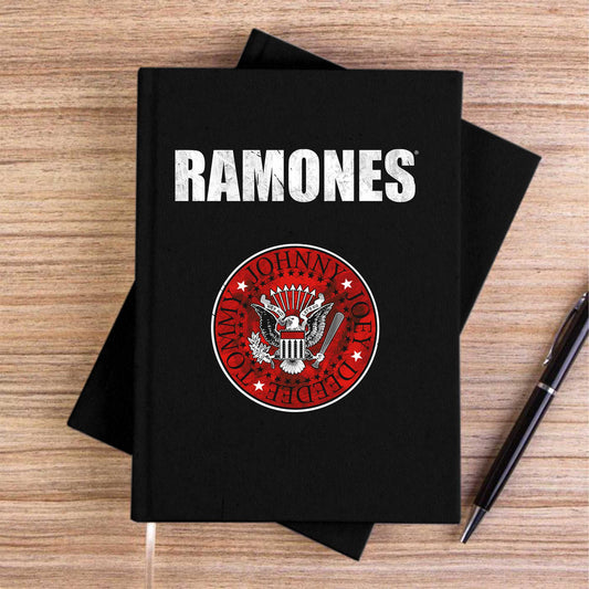 Ramones Siyah Çizgisiz Kanvas Defter