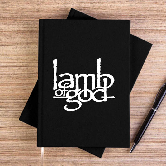 Lamb Of God Logo Siyah Çizgisiz Kanvas Defter