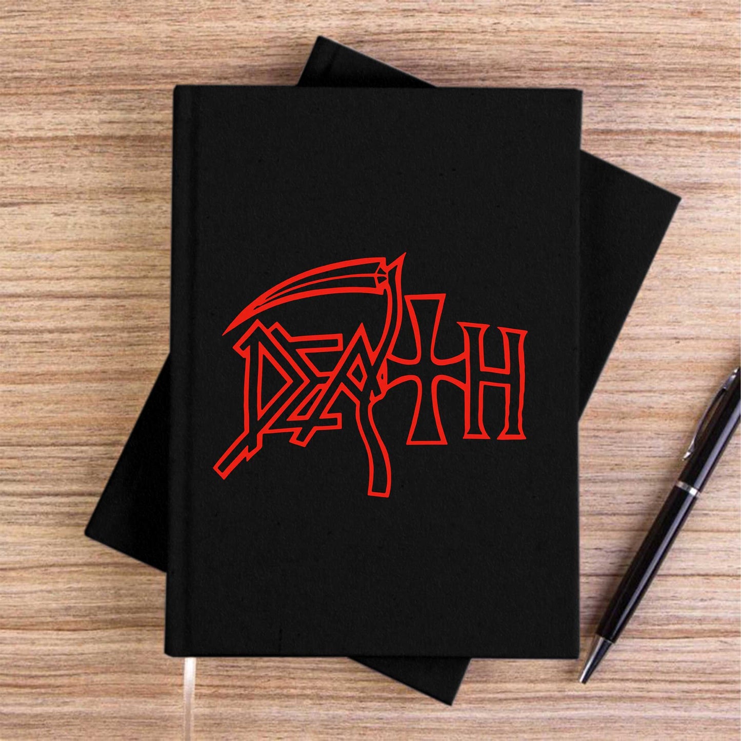 Death Red Siyah Çizgisiz Kanvas Defter