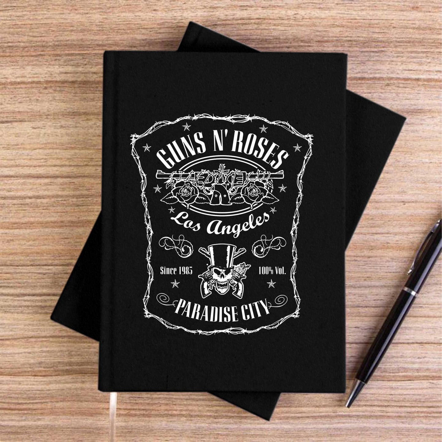 Guns N Roses Paradise Siyah Çizgisiz Kanvas Defter