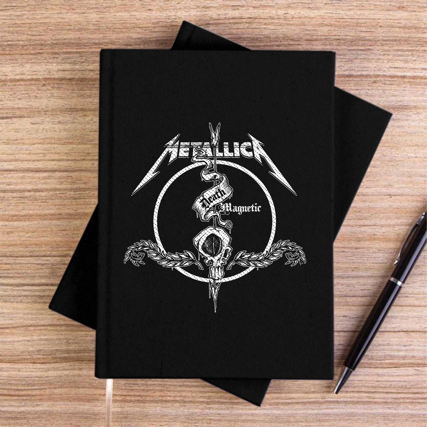 Metallica Death Magnetic Siyah Çizgisiz Kanvas Defter