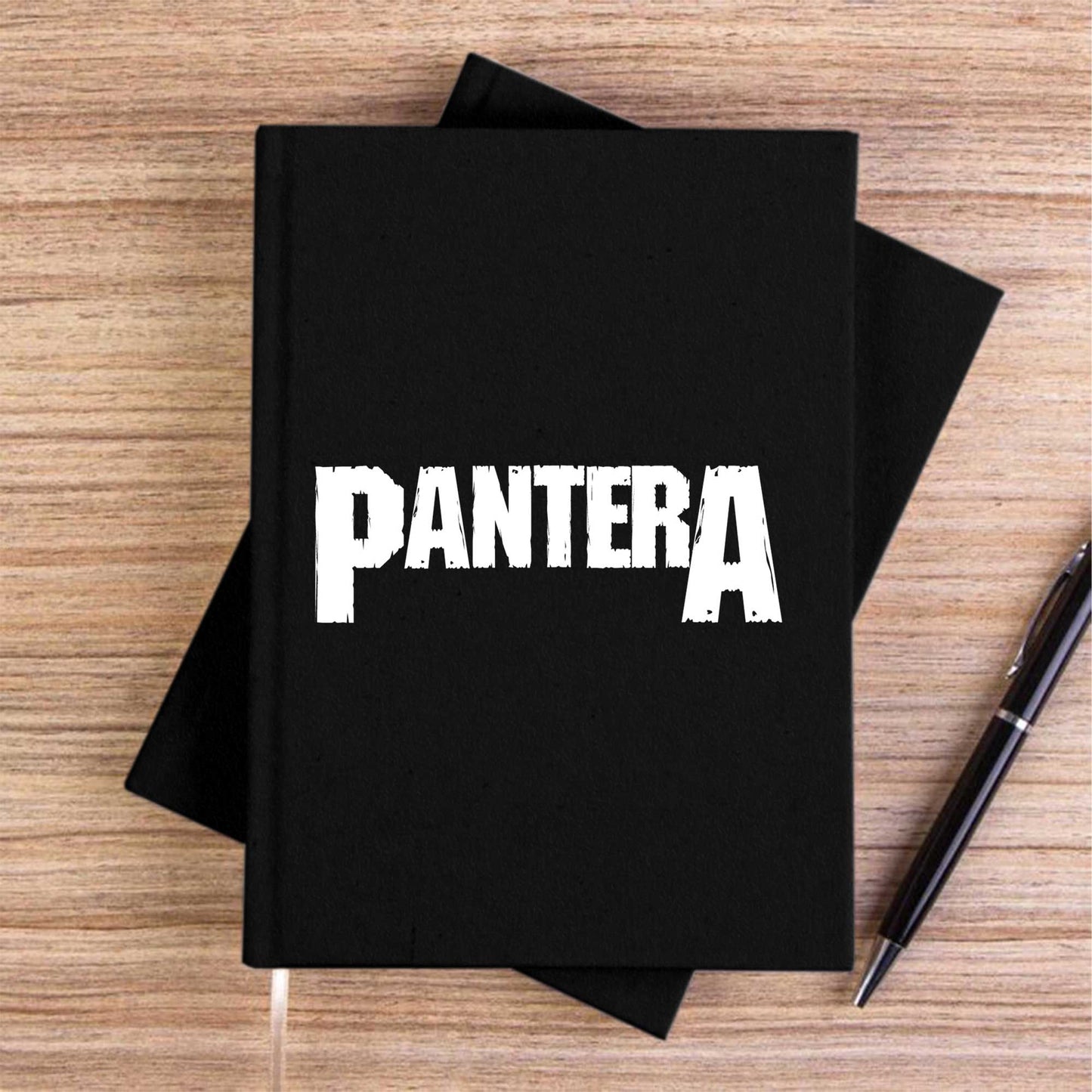 Pantera Logo Siyah Çizgisiz Kanvas Defter