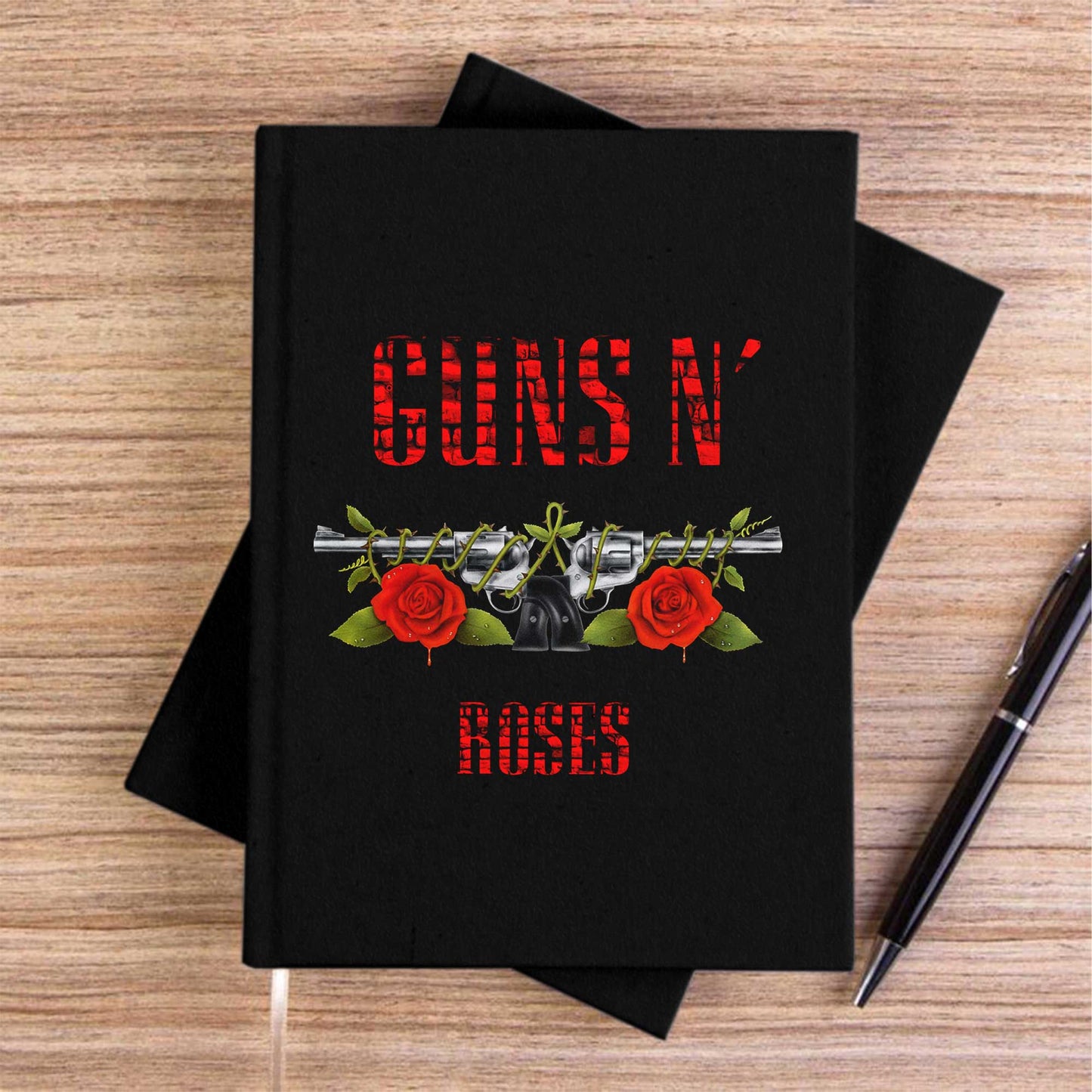 Guns N Roses The Red Wall Siyah Çizgisiz Kanvas Defter