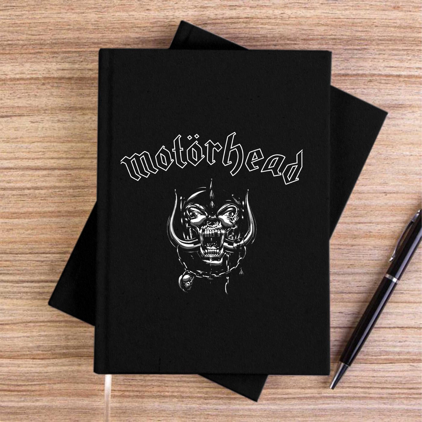 MotörHead Skull England Siyah Çizgisiz Kanvas Defter