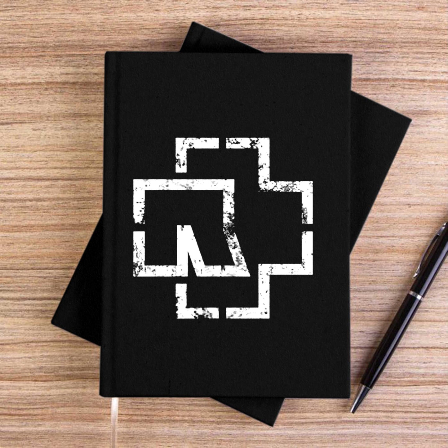 Rammstein Classic Distorted Siyah Çizgisiz Kanvas Defter