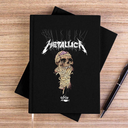Metallica One Siyah Çizgisiz Kanvas Defter