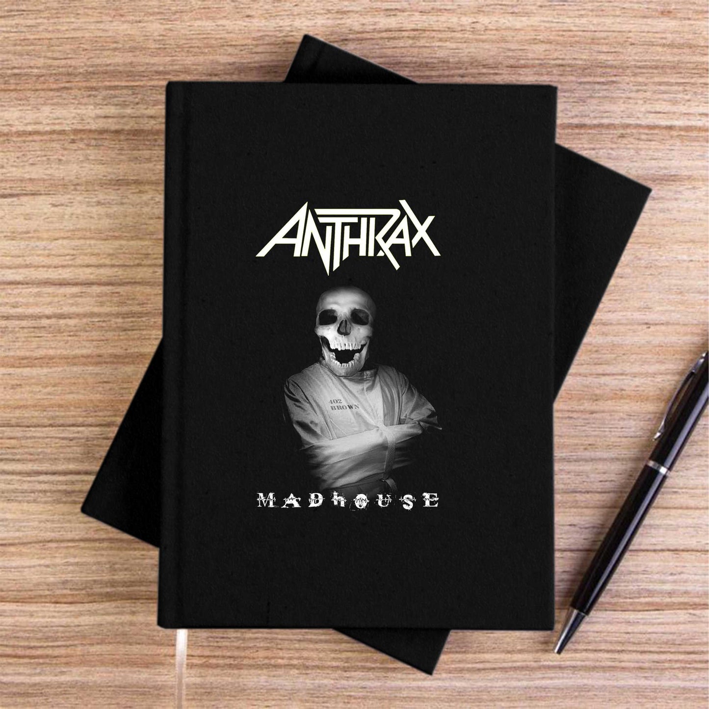 Anthrax Madhouse Siyah Çizgisiz Kanvas Defter