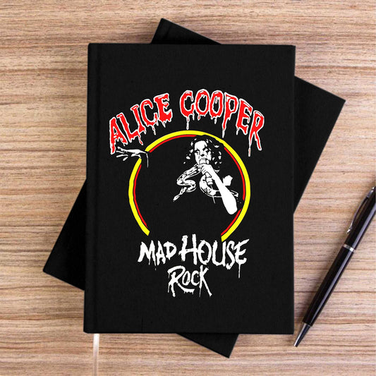 Alice Coper Mad House Siyah Çizgisiz Kanvas Defter