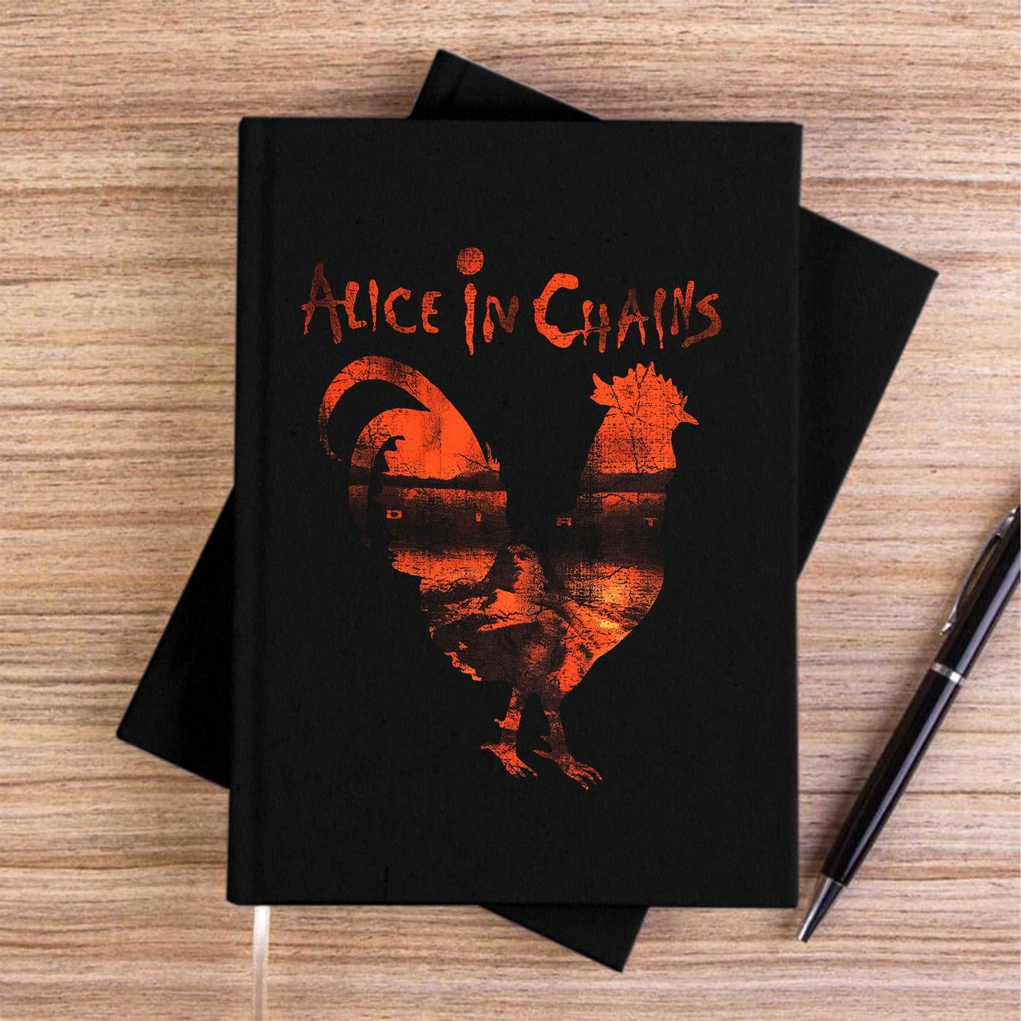 Alice In Chains Rooster Siyah Çizgisiz Kanvas Defter