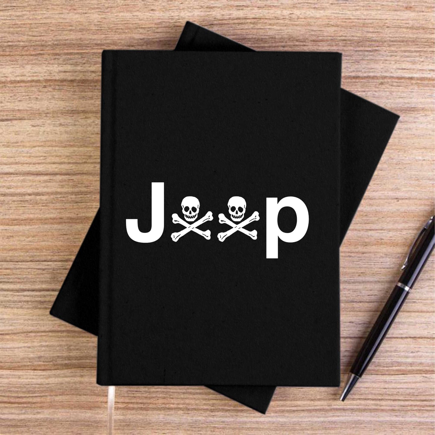 Jeep Skull Siyah Çizgisiz Kanvas Defter