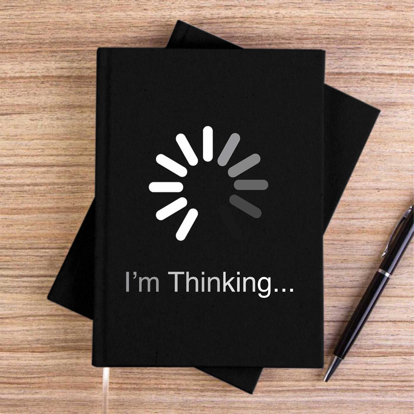 İm Think İng Siyah Çizgisiz Kanvas Defter