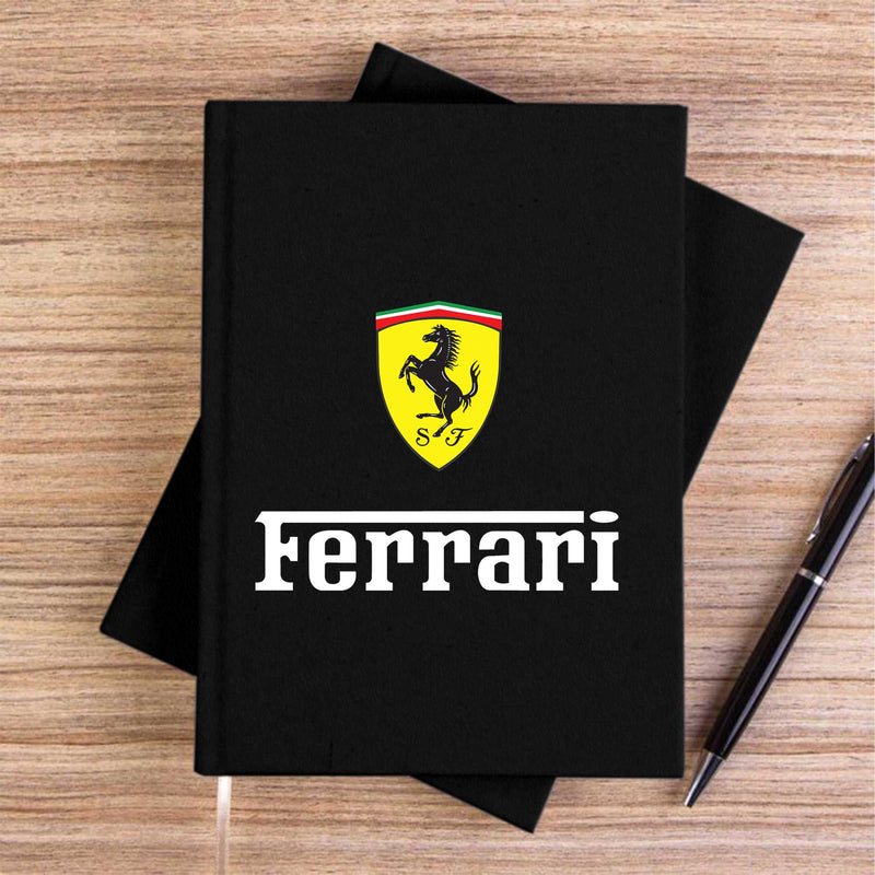 Ferrari İn İtaly Siyah Çizgisiz Kanvas Defter