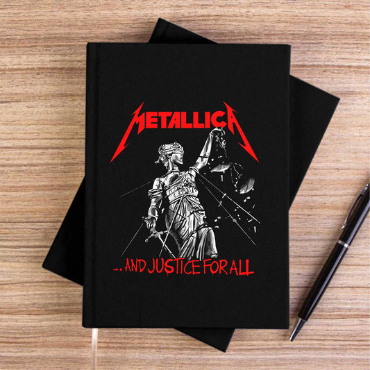 Metallica And Juctice For All Siyah Çizgisiz Kanvas Defter