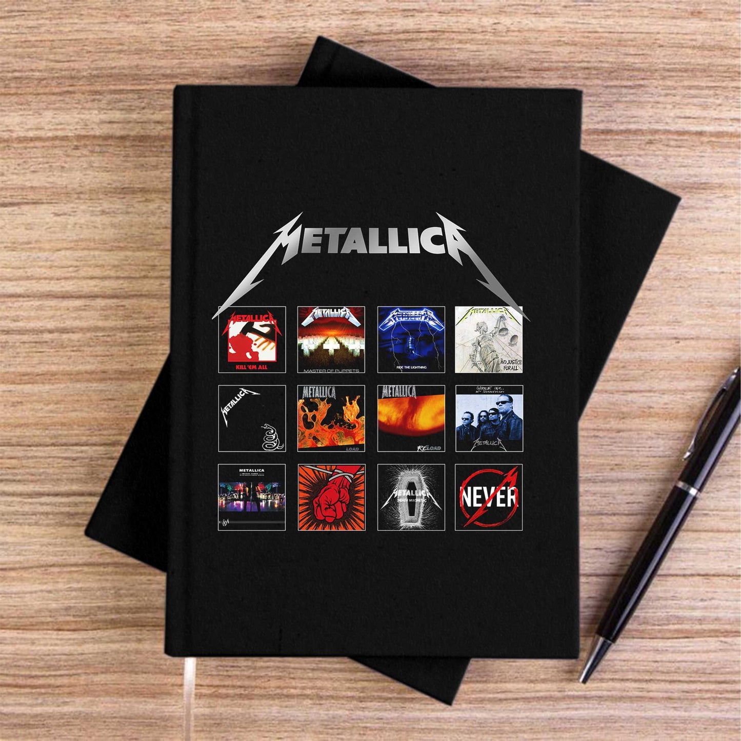 Metallica Album Covers Siyah Çizgisiz Kanvas Defter