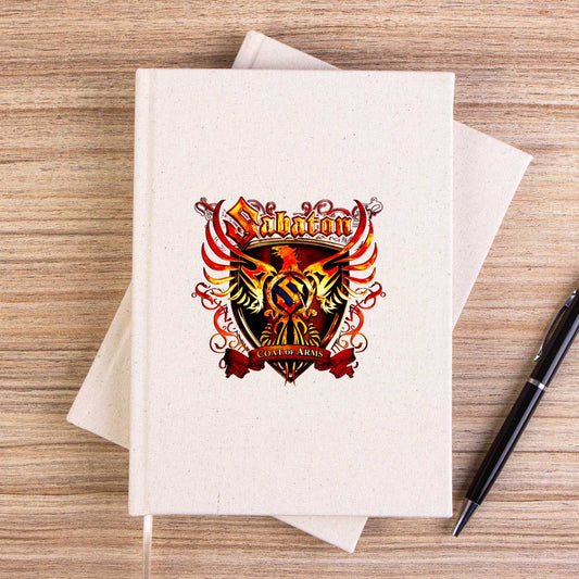 Sabaton Coat Of Arms Siyah Çizgisiz Kanvas Defter