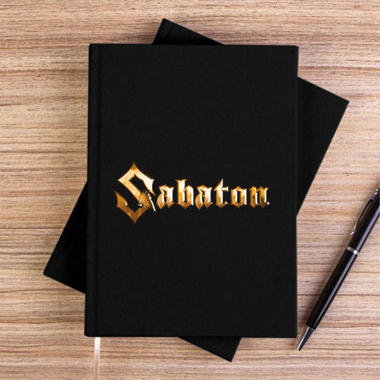 Sabaton Logo Gold Siyah Çizgisiz Kanvas Defter