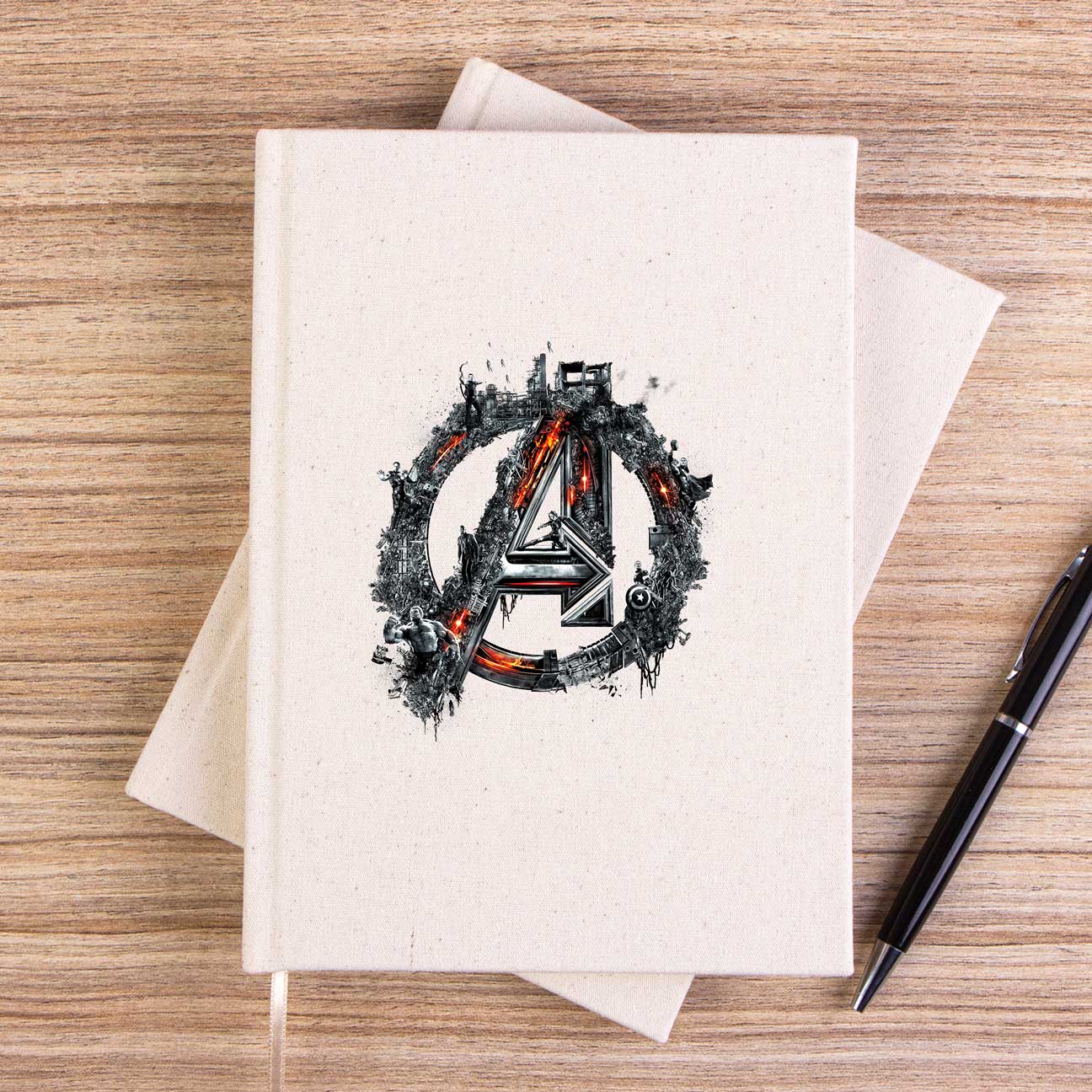 Avengers Logo 2 Çizgisiz Kanvas Defter