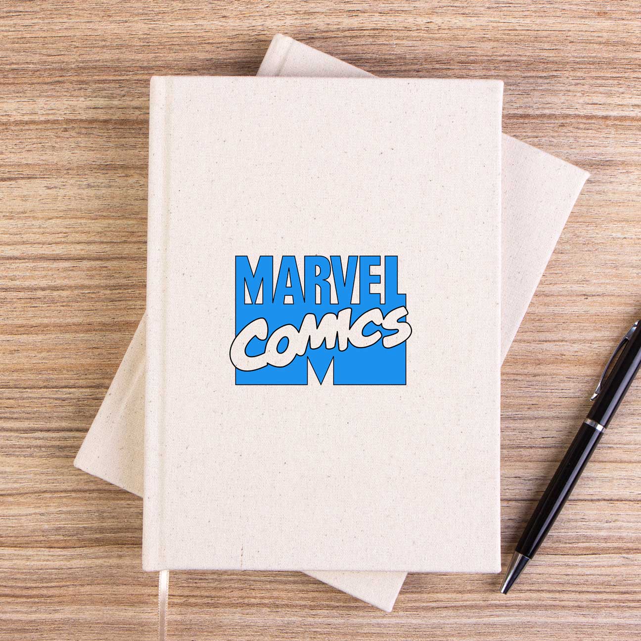 Marvel Comics Blue Logo Çizgisiz Kanvas Defter