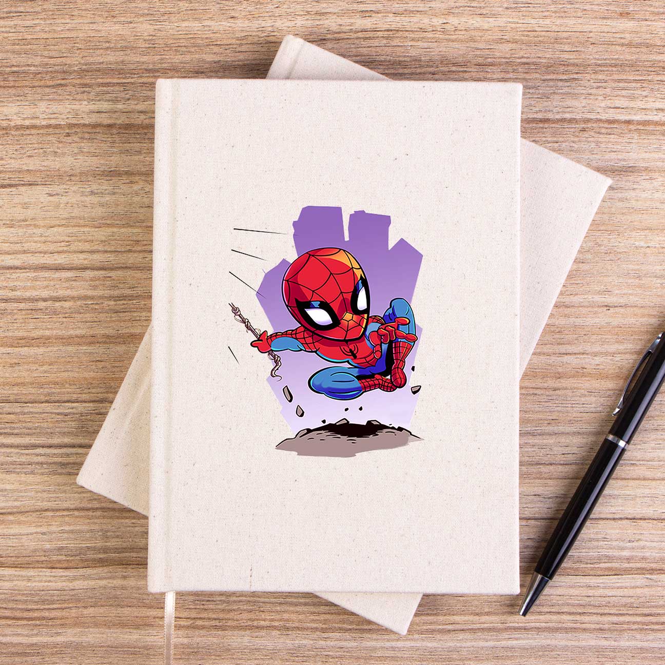 Spiderman Cartoon Çizgisiz Kanvas Defter