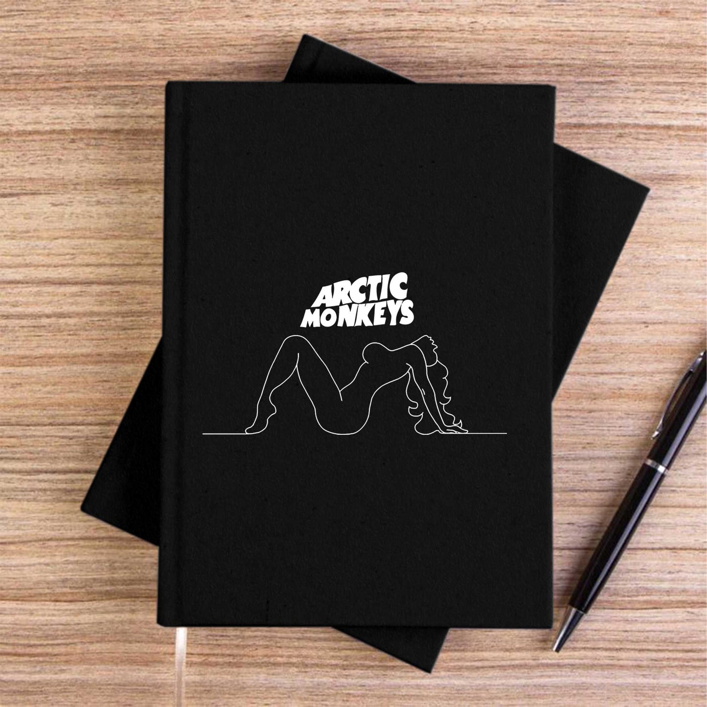 Arctic Monkeys Girl Siyah Çizgisiz Kanvas Defter