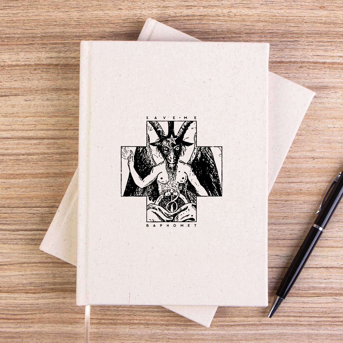 Baphomet Save Me Çizgisiz Kanvas Defter