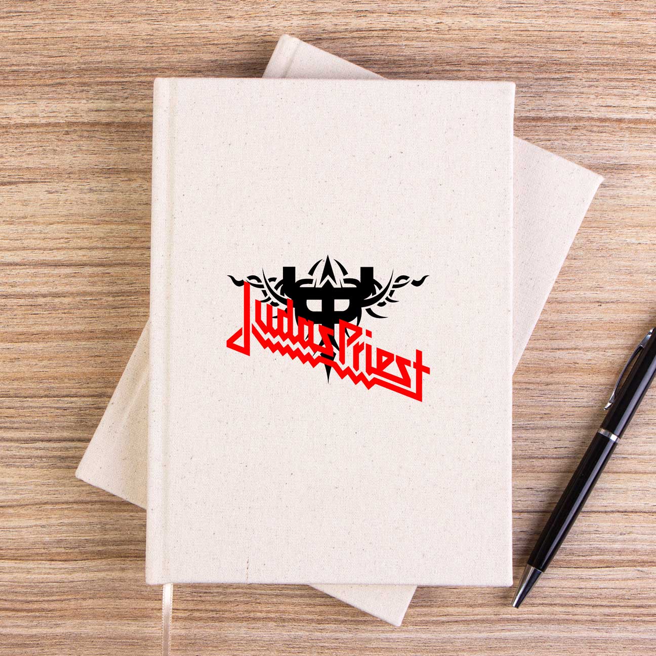 Judas Priest Logo and Figure Çizgisiz Kanvas Defter