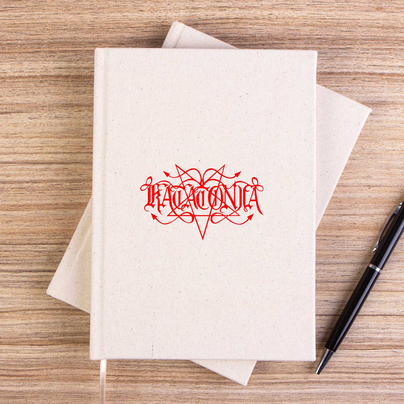 Katatonia Logo Red Çizgisiz Kanvas Defter