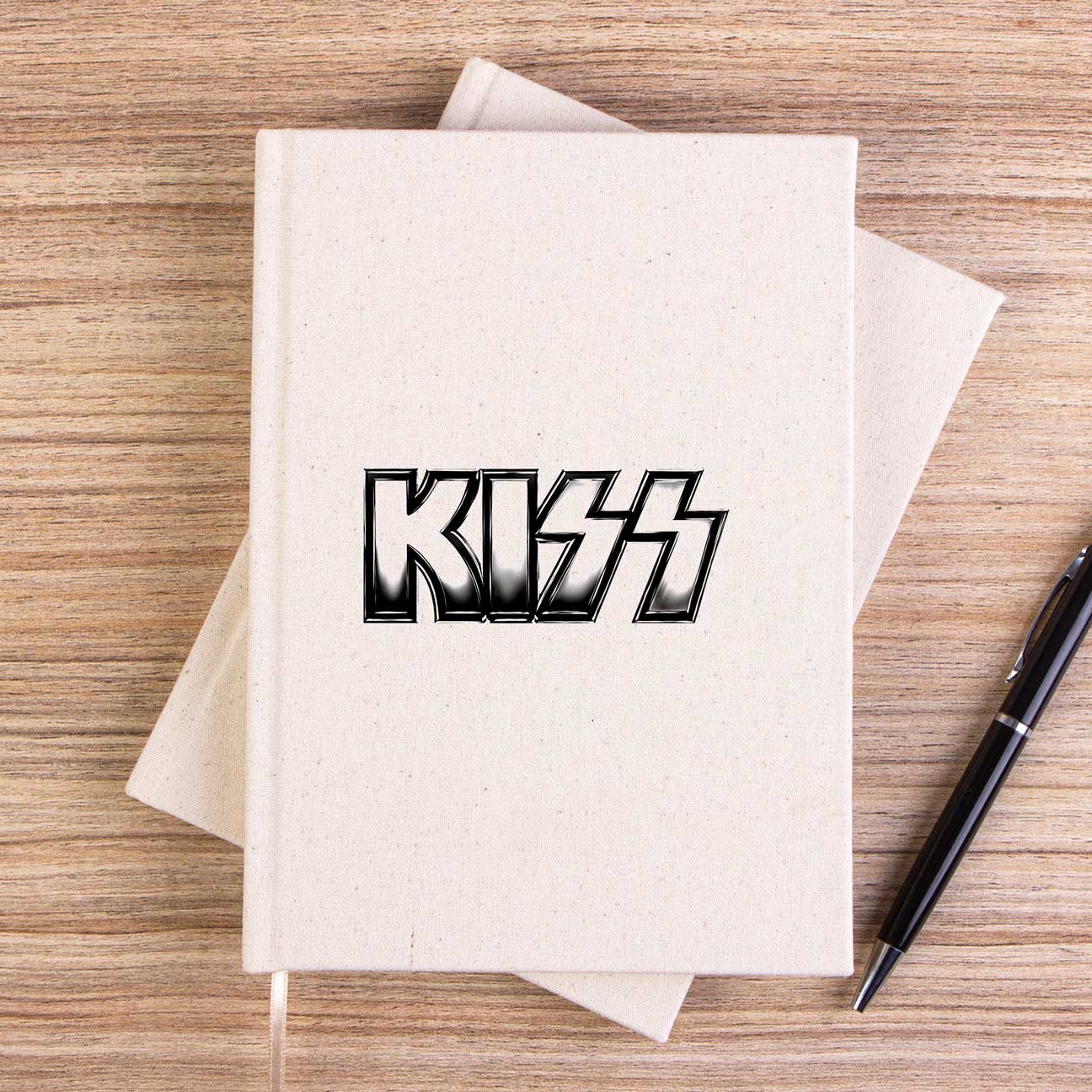 Kiss Metalic Logo Çizgisiz Kanvas Defter