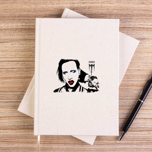 Marilyn Manson Portre Çizgisiz Kanvas Defter