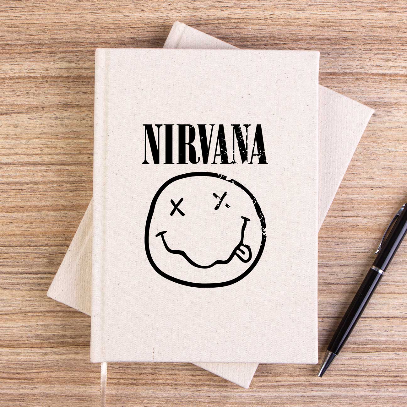 Nirvana Smiley Face Çizgisiz Kanvas Defter