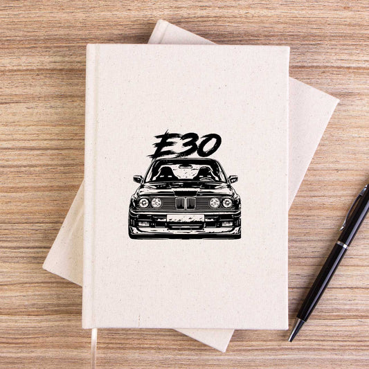 BMW E30 Sketch Çizgisiz Kanvas Defter